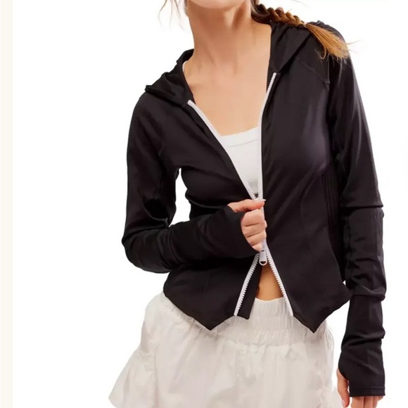 Free People Movement Playin’ for Keeps Track Jackets. Black and White XL - Picture 2 of 7